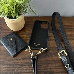 Bandolier Remi Black Leather Phone Crossbody
For 16 pro max